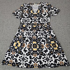 Boden Easy Notch Neck Floral Jersey Dress Cotton Womens Size 6